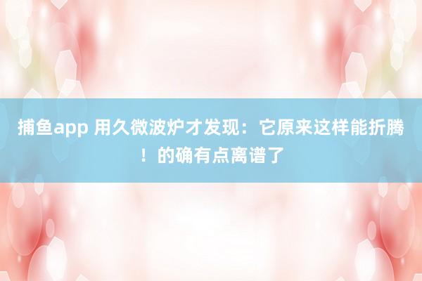 捕鱼app 用久微波炉才发现：它原来这样能折腾！的确有点离谱了