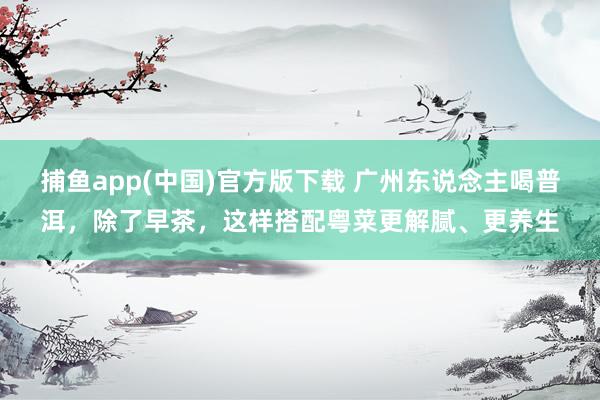 捕鱼app(中国)官方版下载 广州东说念主喝普洱，除了早茶，这样搭配粤菜更解腻、更养生