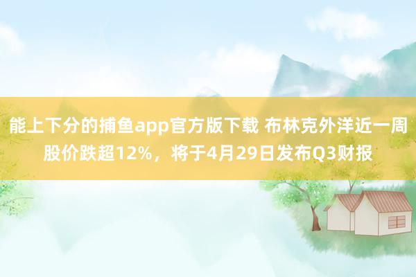 能上下分的捕鱼app官方版下载 布林克外洋近一周股价跌超12%，将于4月29日发布Q3财报