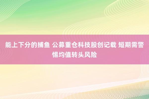 能上下分的捕鱼 公募重仓科技股创记载 短期需警惕均值转头风险