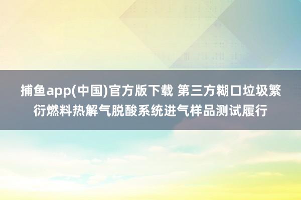 捕鱼app(中国)官方版下载 第三方糊口垃圾繁衍燃料热解气脱酸系统进气样品测试履行