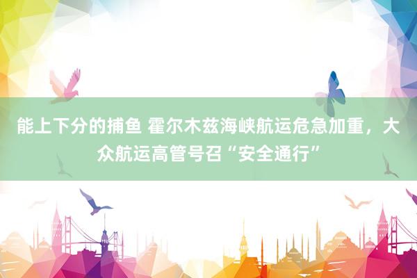 能上下分的捕鱼 霍尔木兹海峡航运危急加重，大众航运高管号召“安全通行”