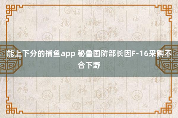 能上下分的捕鱼app 秘鲁国防部长因F-16采购不合下野