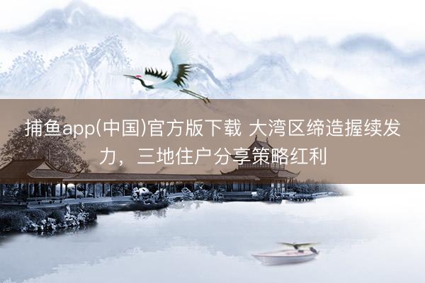 捕鱼app(中国)官方版下载 大湾区缔造握续发力，三地住户分享策略红利