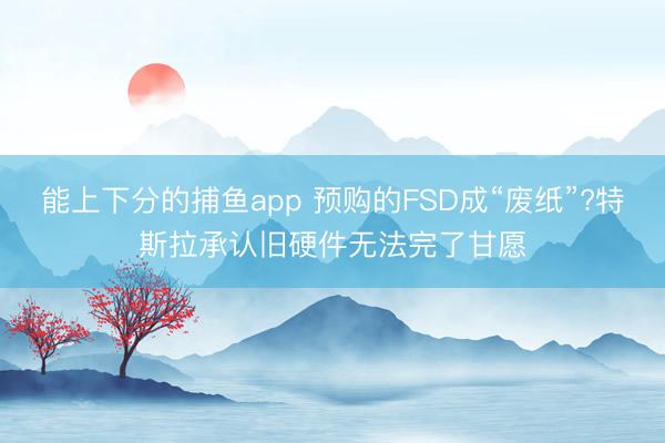 能上下分的捕鱼app 预购的FSD成“废纸”?特斯拉承认旧硬件无法完了甘愿